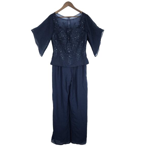 Jaeden Pants - NEW NWT JAEDEN Mother of The Bride or Groom Pantsuit Jumpsuit Navy Blue Size 12